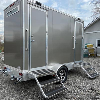 Double occupancy toilet trailer rental for special events